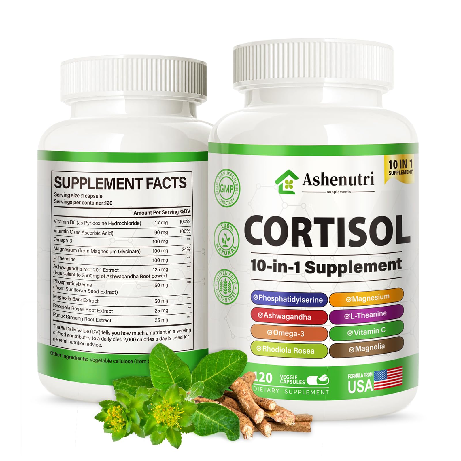 Ashenutri capsules closeup highlighting easy daily capsules