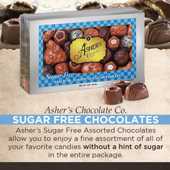 Asher's Sugar Free Dark Chocolate piece close-up, rich cocoa notes.