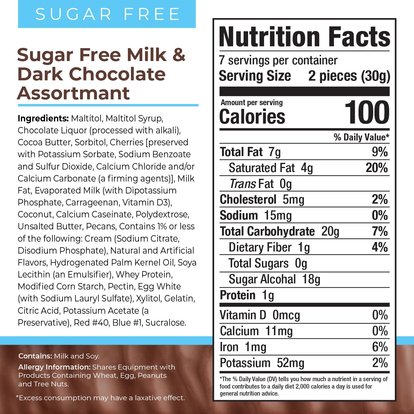 Asher's Sugar Free Milk Chocolate piece close-up, creamy texture for mindful indulgence.