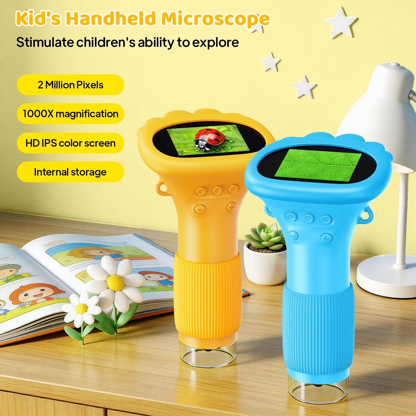 Ashfly Kids Microscope portable pocket design ready for outdoor science fun