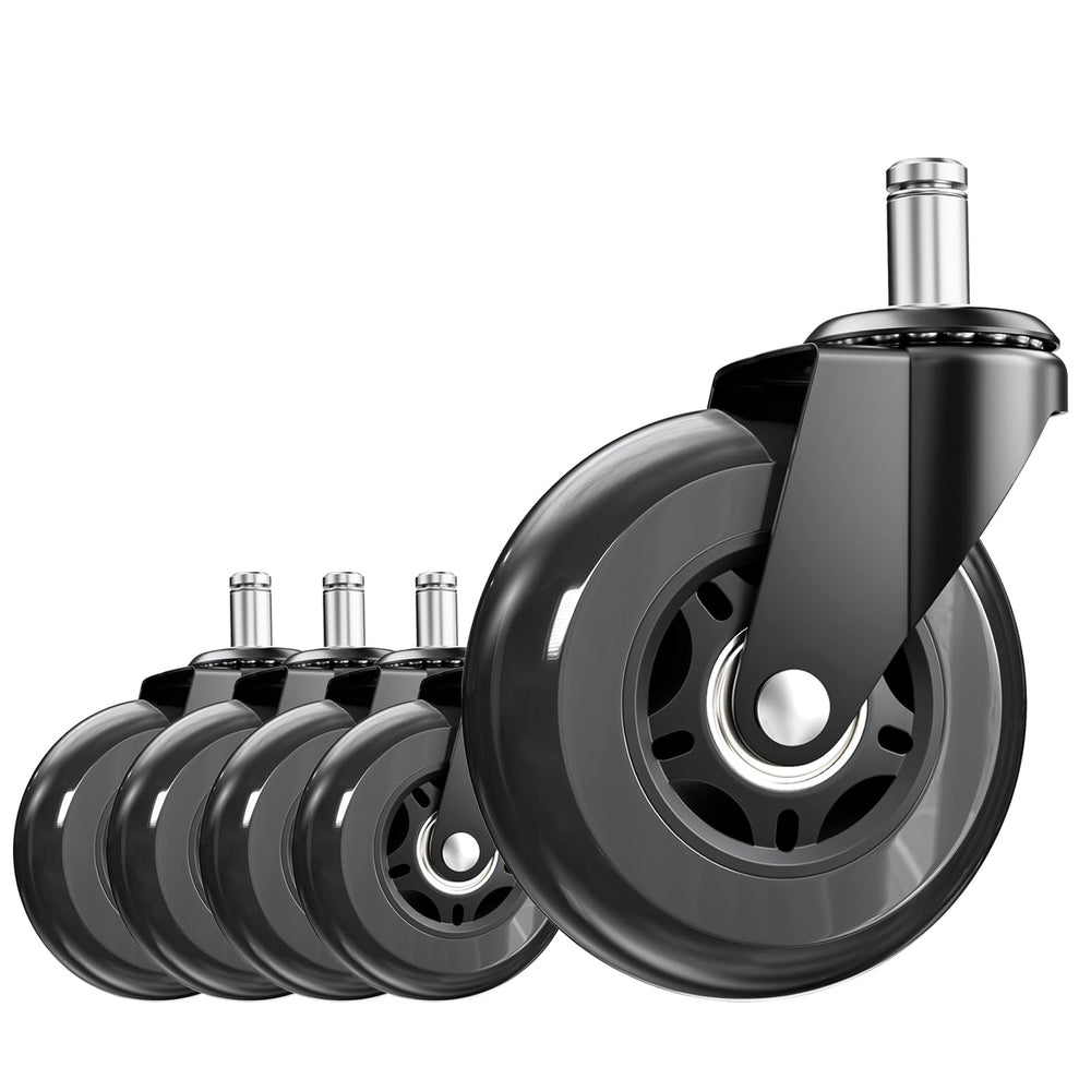 ASHGOOB 3-inch chair wheels set of 5 for smooth, quiet movement.