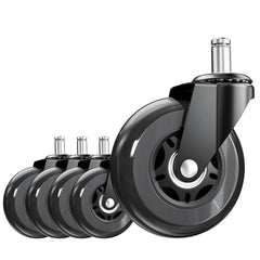 ASHGOOB 3-inch chair wheels set of 5 for smooth, quiet movement.
