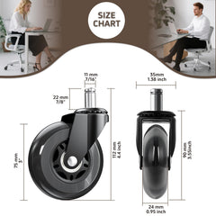 ASHGOOB heavy-duty casters support up to 700 lbs on hard floors.