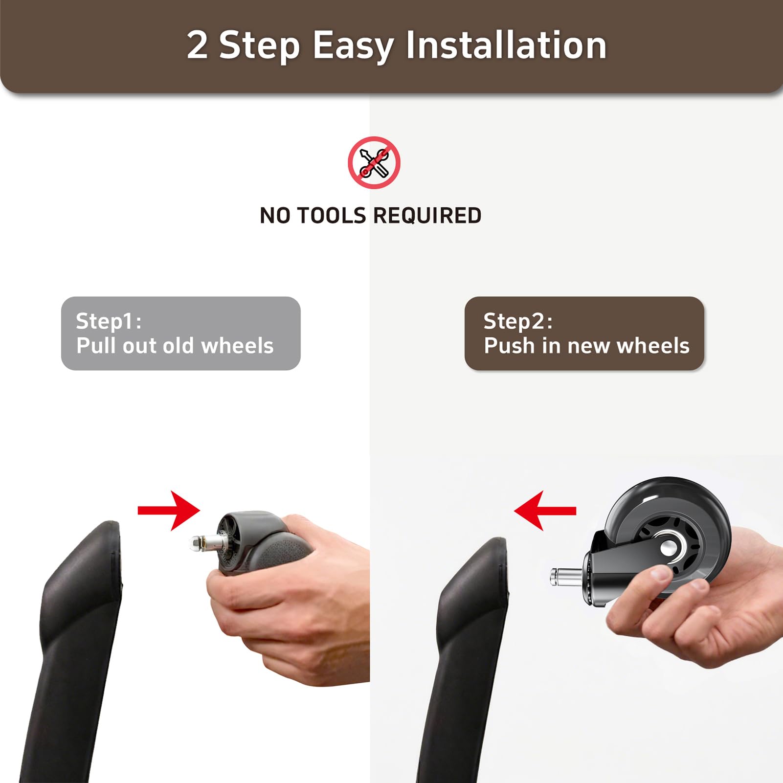 ASHGOOB non-marking PU wheels protect hardwood and laminate surfaces.