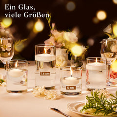 Ashlux white floating candle enhances wedding decor with gentle light.