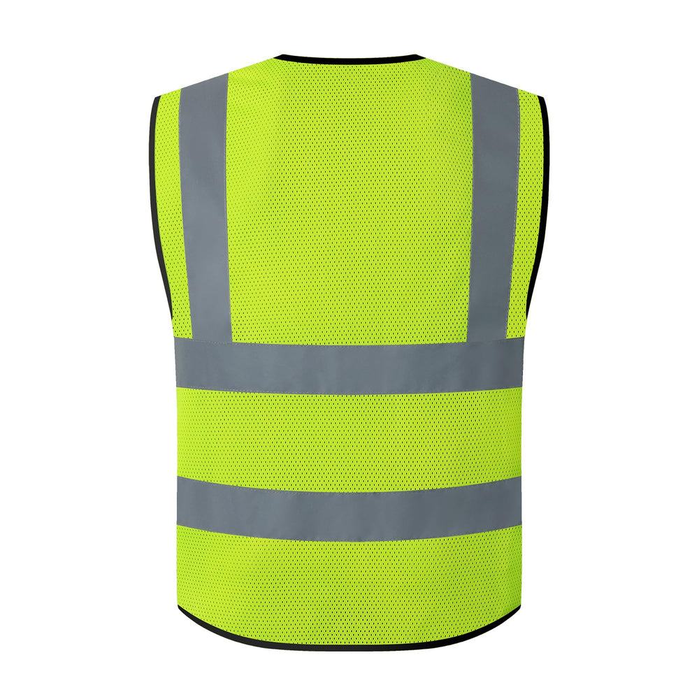 ASIPHITU reflective safety vest back view showing broad reflective coverage.