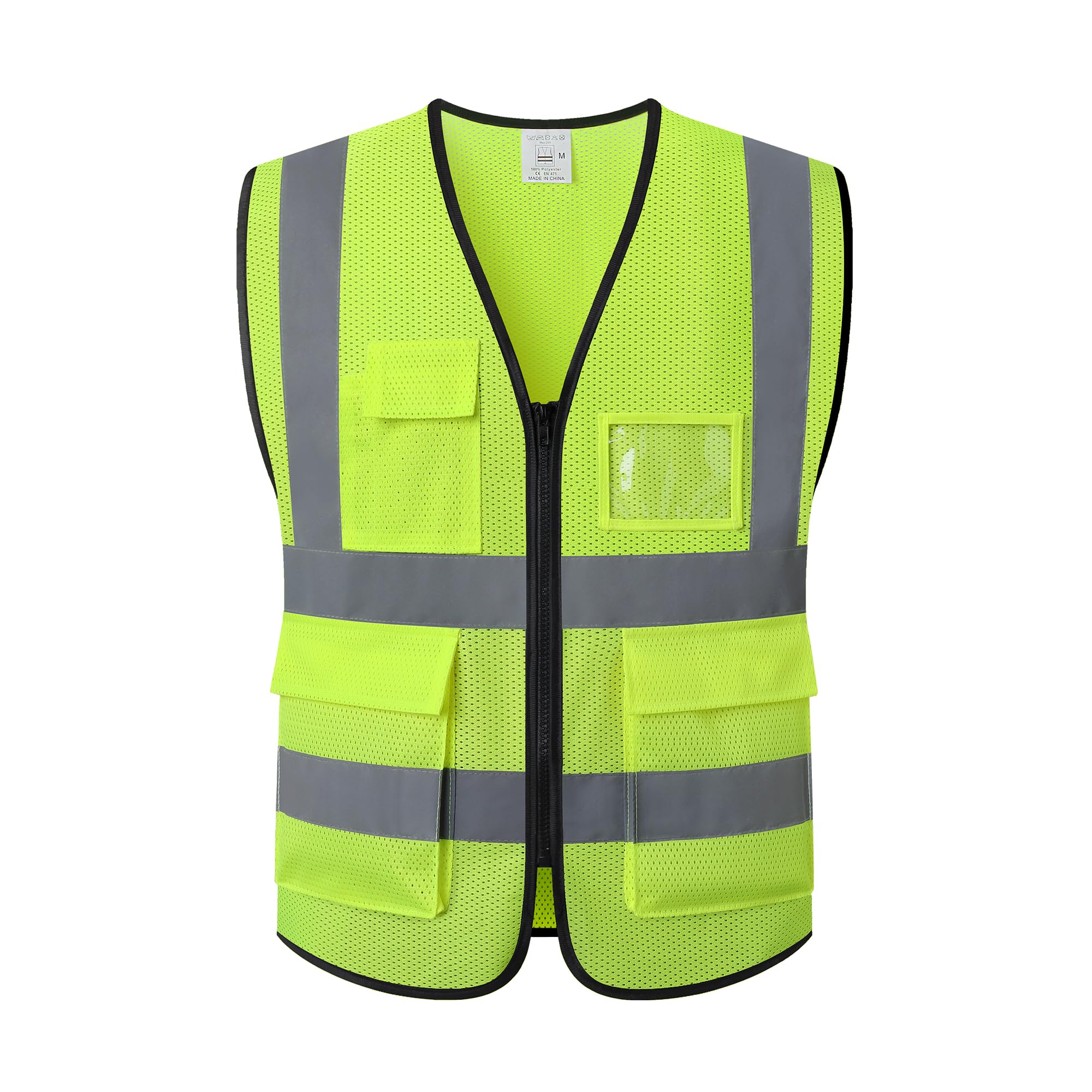 ASIPHITU reflective safety vest front view for day and night visibility.