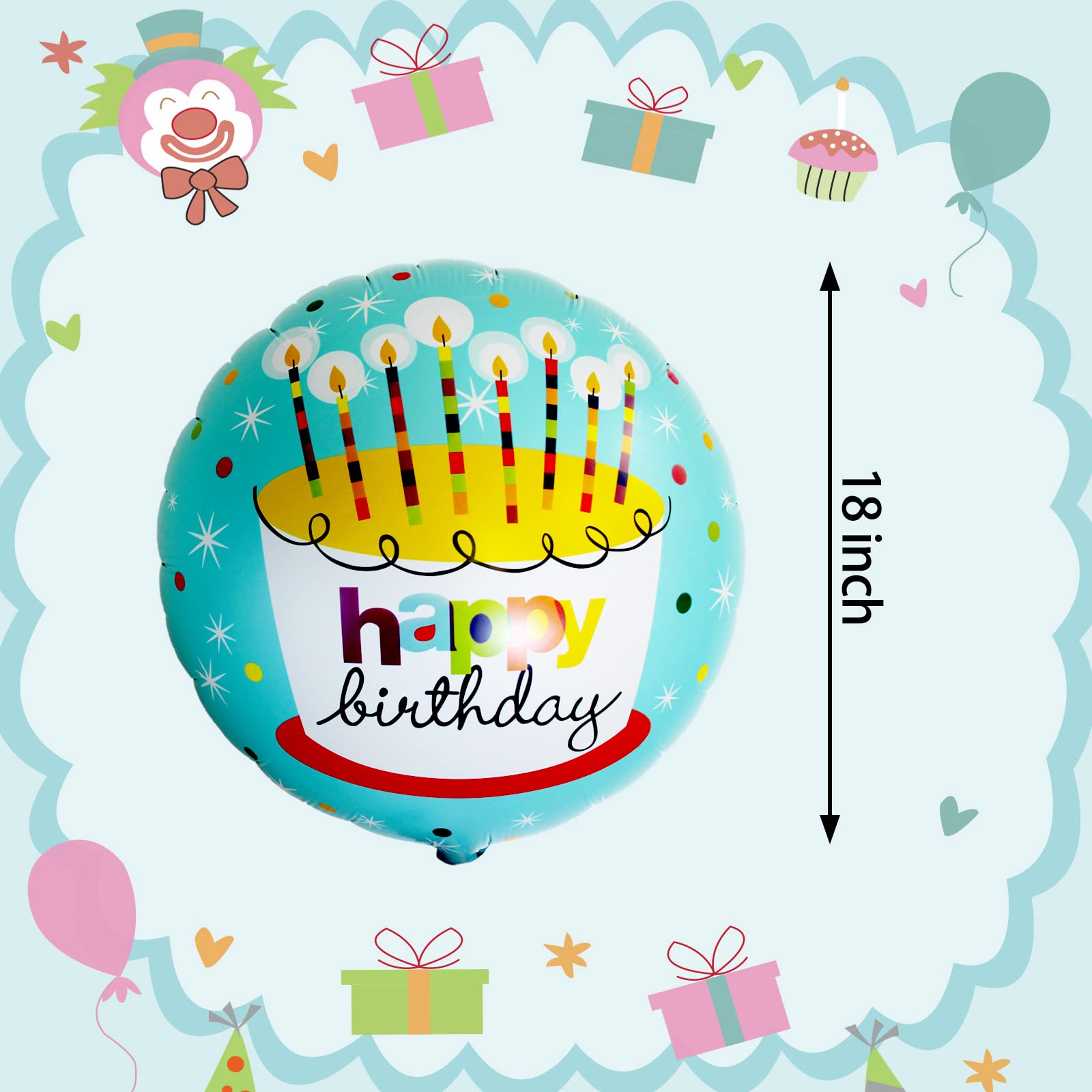ASIYUHY Happy Birthday foil balloons pattern 02, perfect for photo backdrops