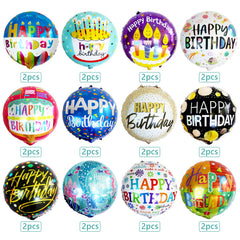 ASIYUHY Happy Birthday foil balloons pattern 03, vibrant party decor option