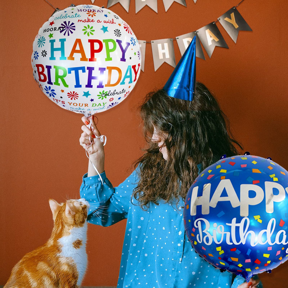 ASIYUHY Happy Birthday foil balloons pattern 05, creates cheerful atmosphere