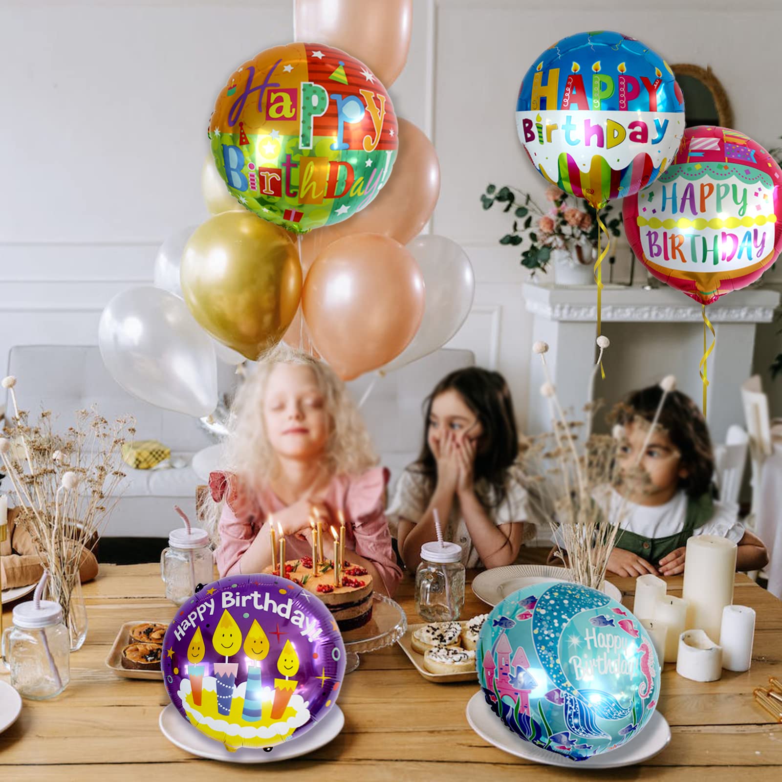 ASIYUHY Happy Birthday foil balloons pattern 06, suitable for kid friendly celebrations