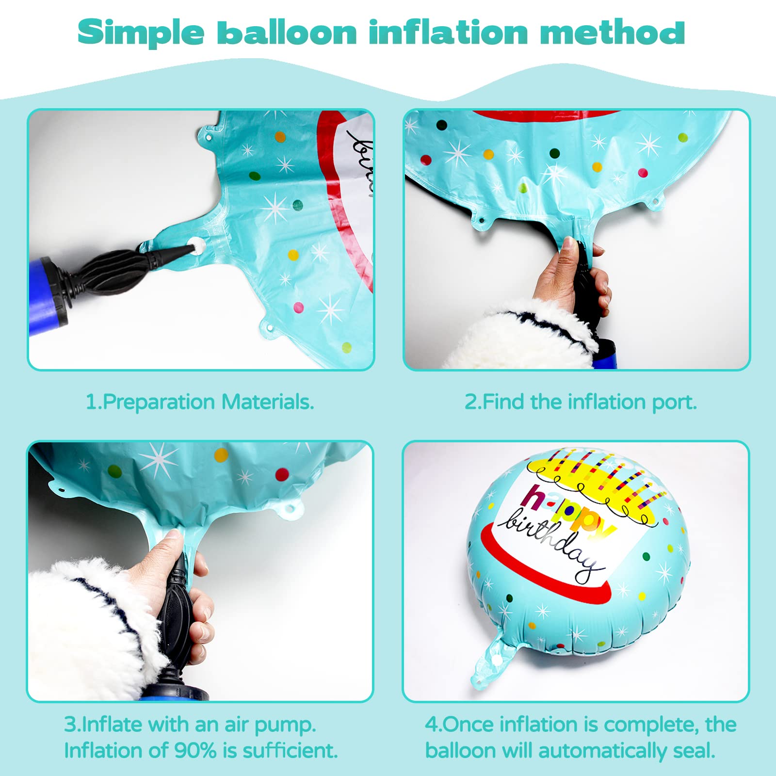 ASIYUHY Happy Birthday foil balloons pattern 07, pairs well with banners