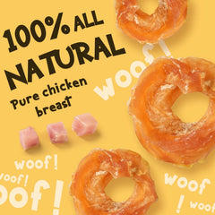 ASMPET chicken rings dog treats easy to break for training rewards.