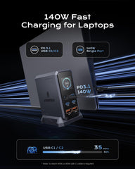 ASOMETECH 6-port USB-C USB-A hub at a desk setup