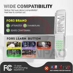 Asonpao 878Max compatibility with LiftMaster and Chamberlain ensures universal use.