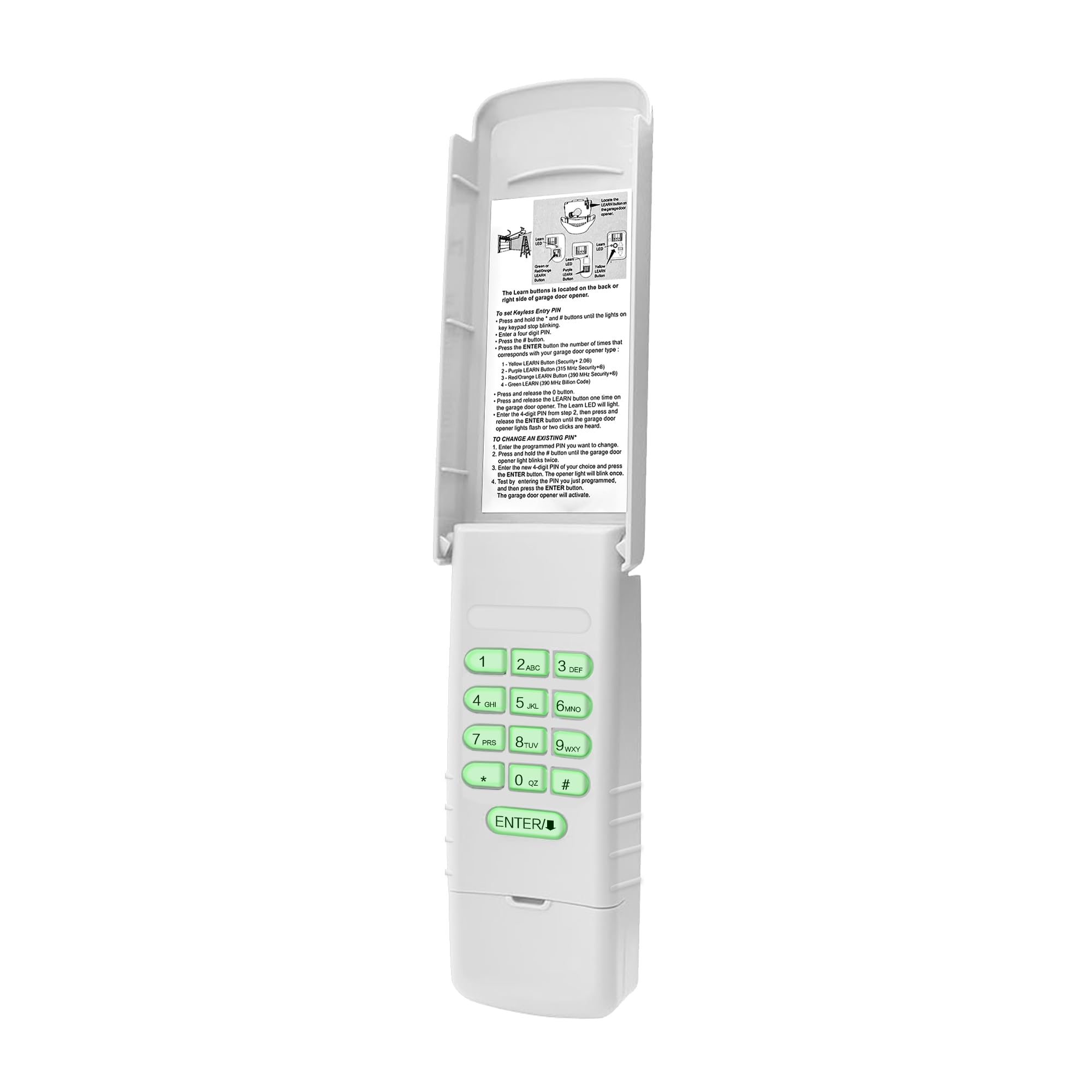 Asonpao 878Max keypad front view offers quick wireless entry for your garage.