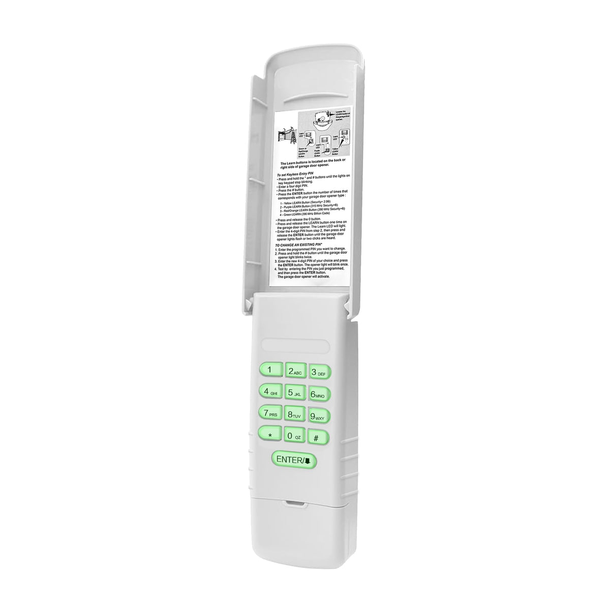 Asonpao 878Max keypad front view offers quick wireless entry for your garage.
