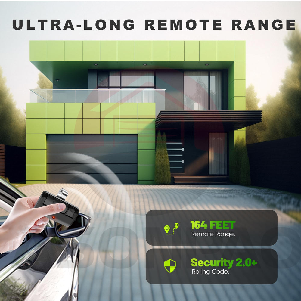 ASONPAO 953EV-P2 remote three-button layout enables independent control of up to three doors.