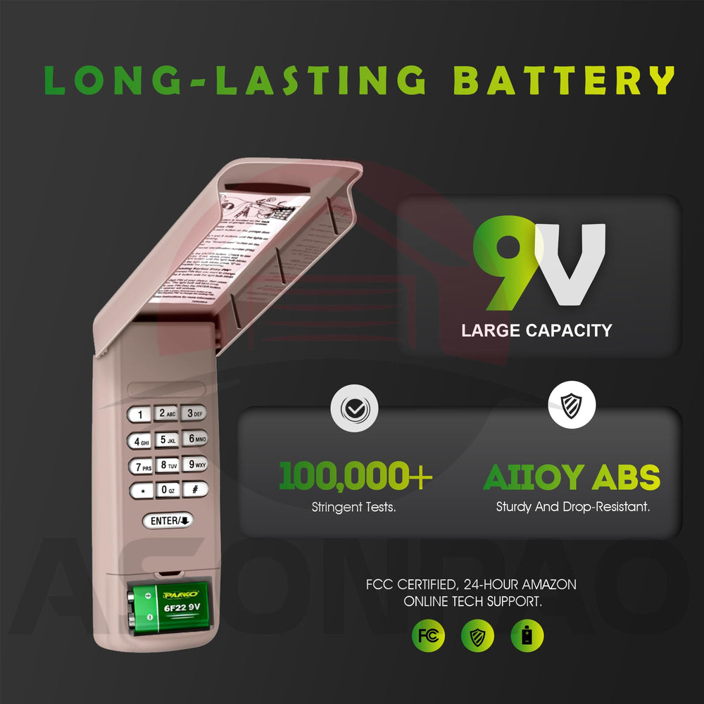 ASONPAO LiftMaster 877MAX keypad with industrial-grade chip for cold-weather reliability