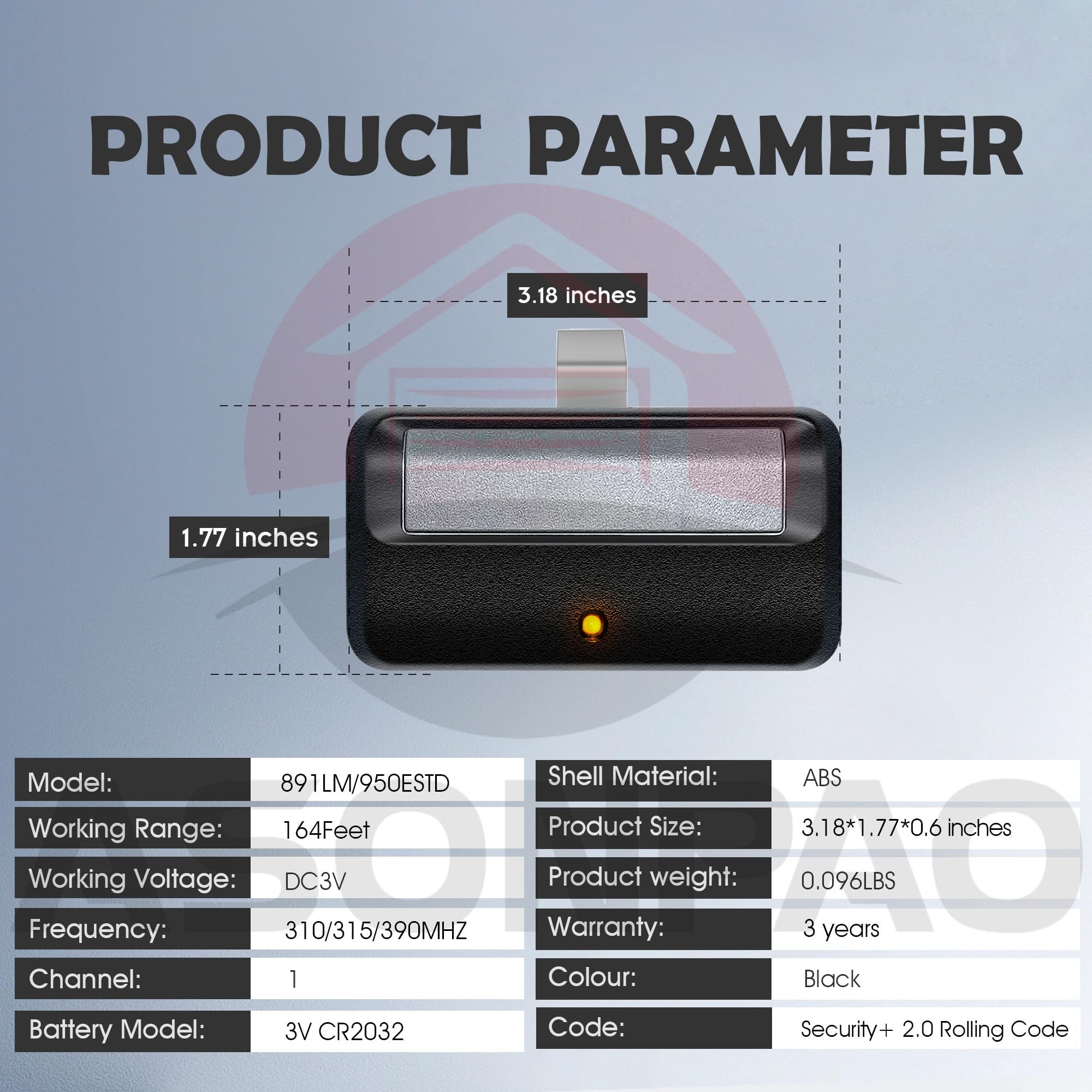 Compatibility with Yellow Learn Button systems shown for ASONPAO remote.