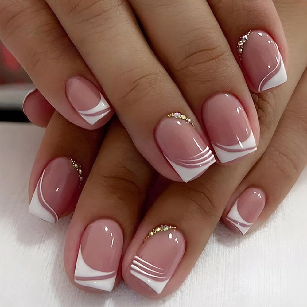 ASONRL 24-pcs acrylic press-on nails kit for at-home manicure convenience.