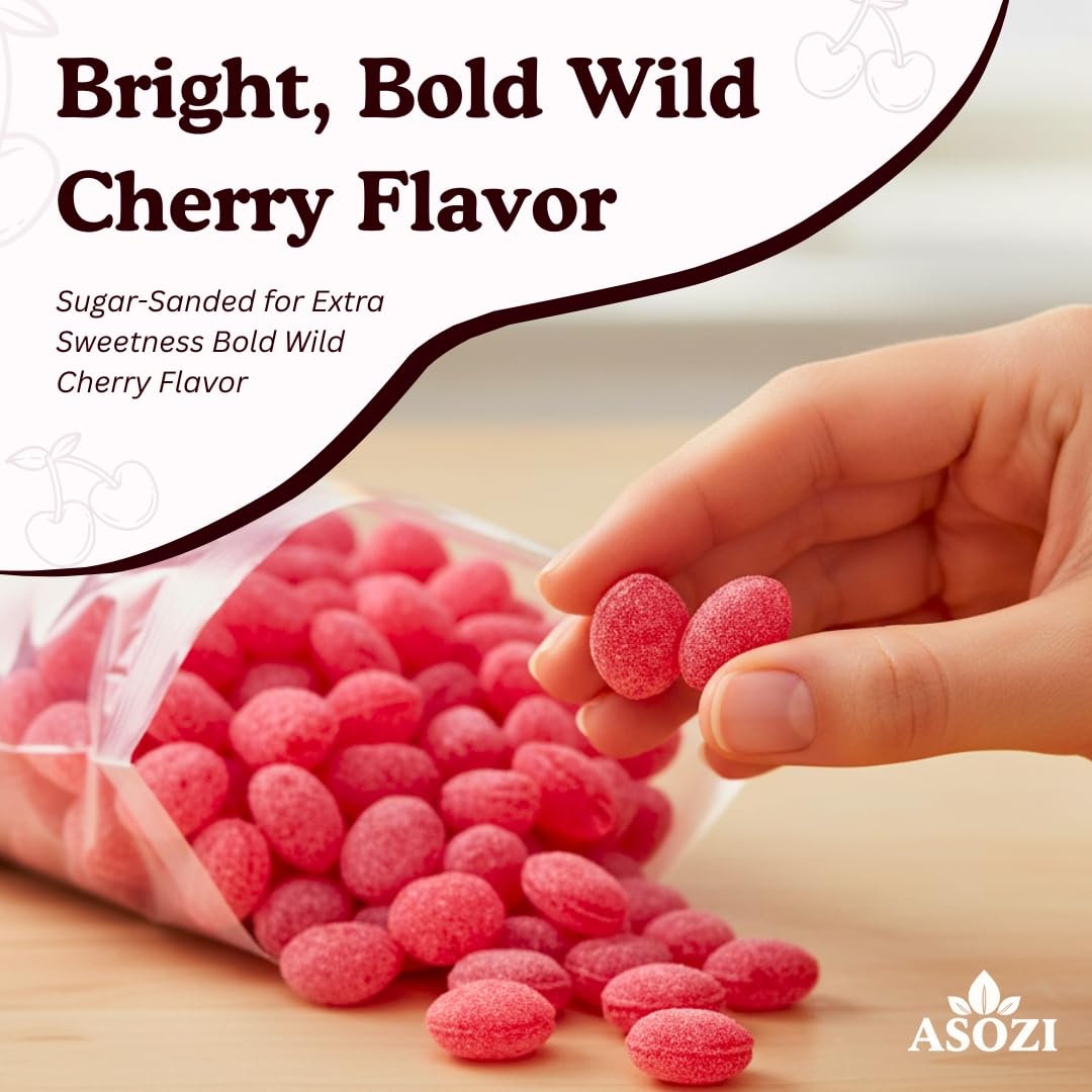 ASOZI cherry hard candy served in a decorative dish
