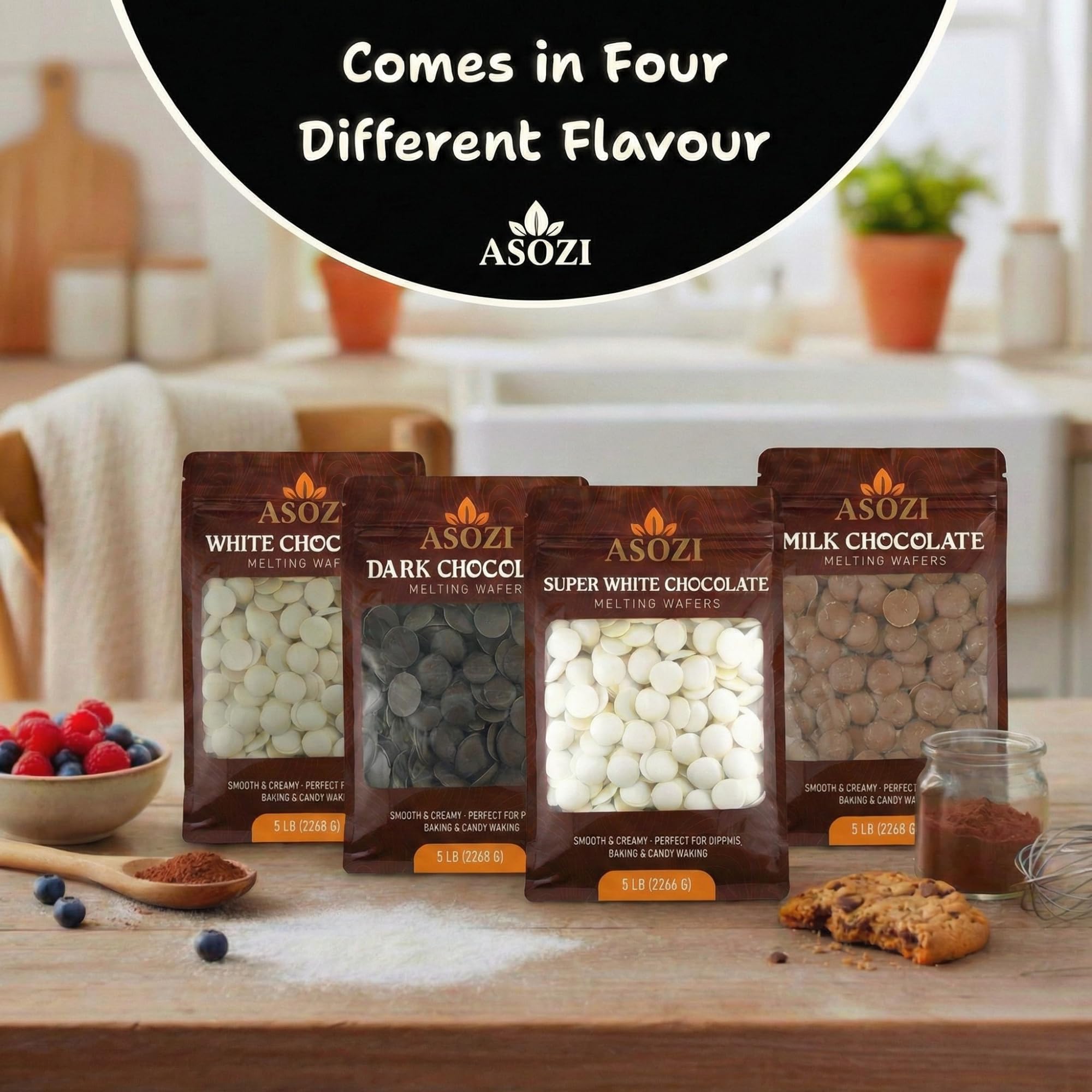 ASOZI wafers for truffles and bark with silky milk flavor