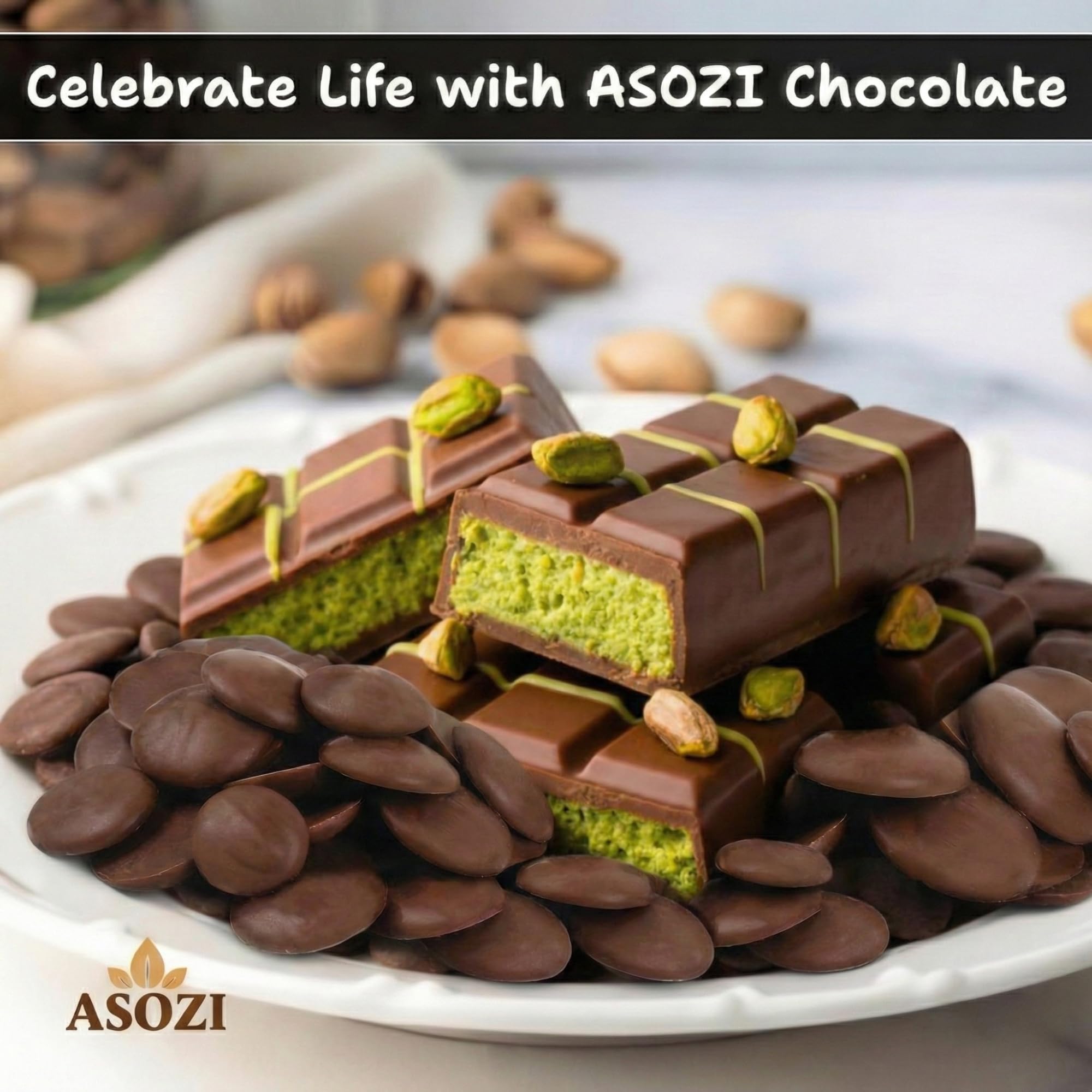 ASOZI Milk Chocolate Melting Wafers glossy coating ready for dipping or coating
