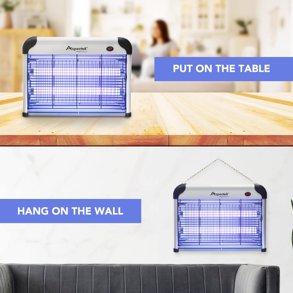 Aspectek bug zapper removable tray enables simple cleanup