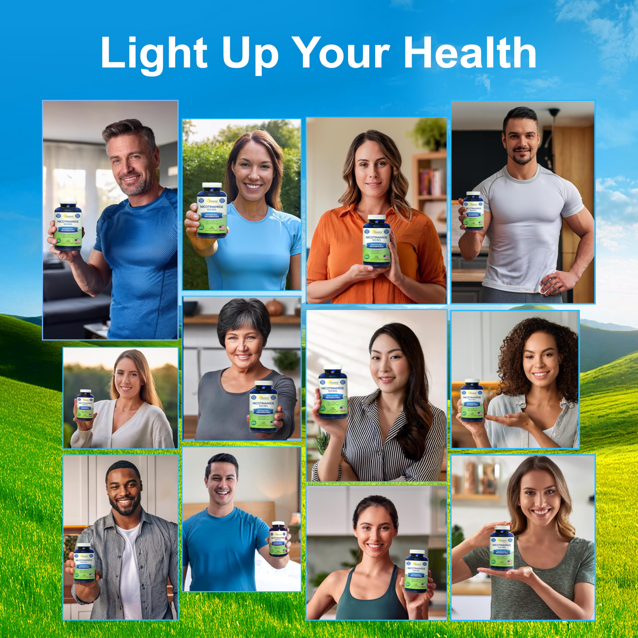 asquared nicotinamide with resveratrol label detail emphasizes antioxidant blend
