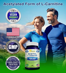 Close-up of vegan-friendly Acetyl L-Carnitine veggie capsules.
