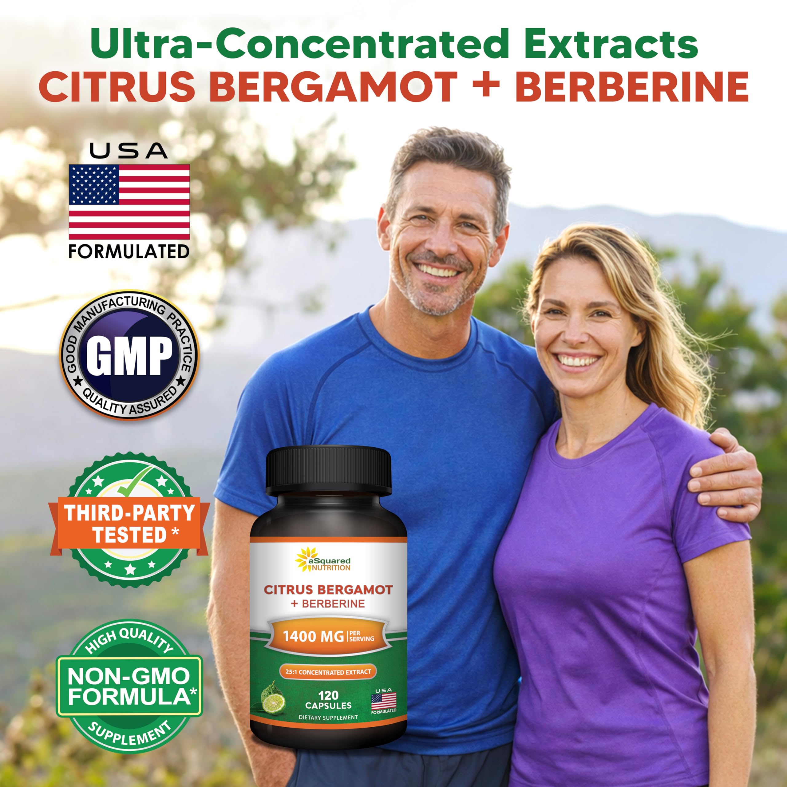 aSquared Nutrition Berberine capsules close-up showing high-potency formula for daily use.