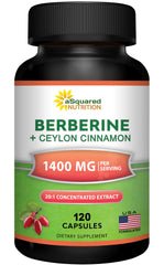 asquared Nutrition Berberine Cinnamon capsules bottle supports metabolic balance