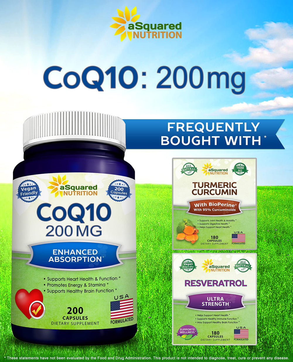 Hand holding aSquared Nutrition CoQ10 capsules for everyday routine