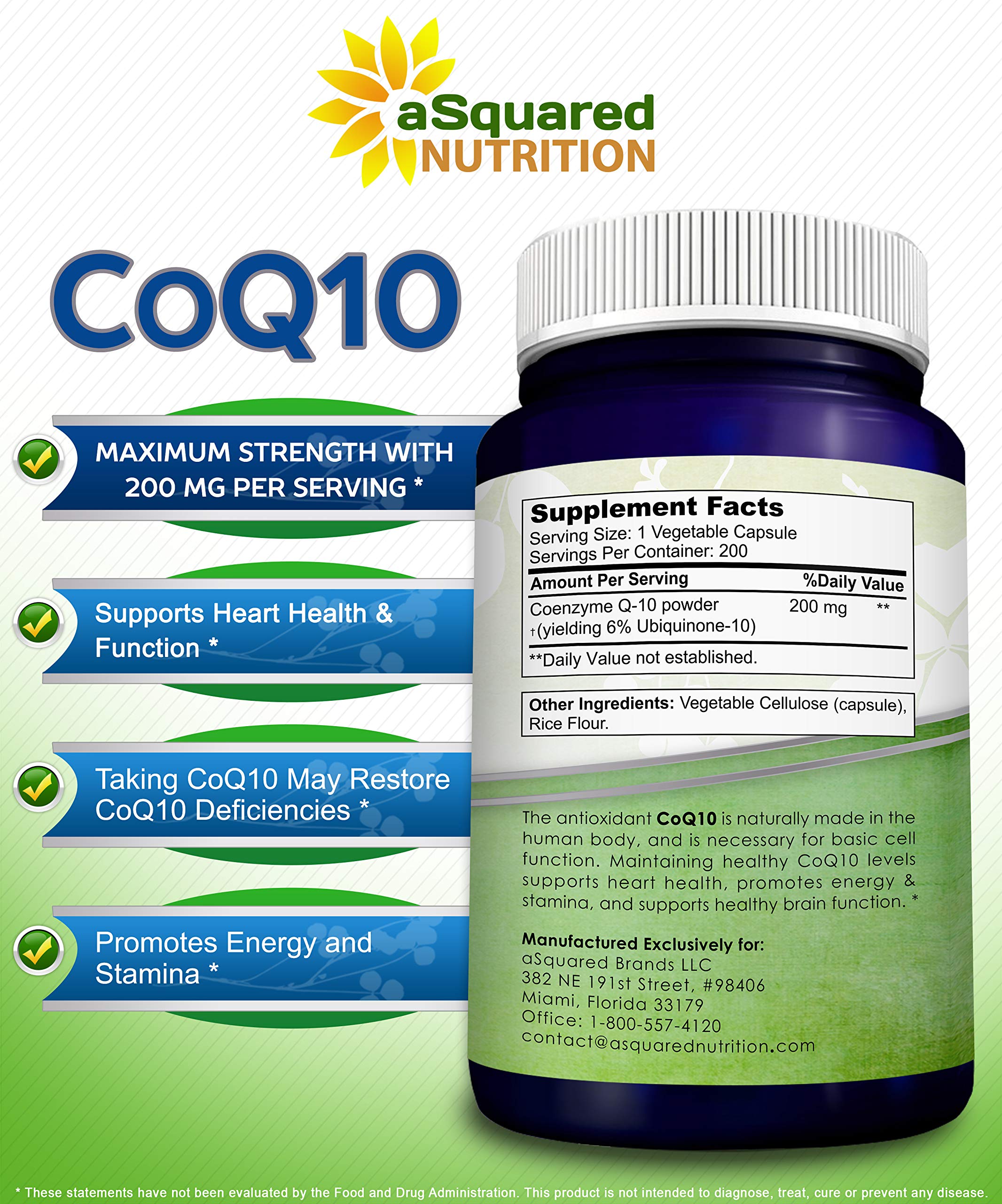 Capsules being poured from aSquared Nutrition CoQ10 bottle for daily use