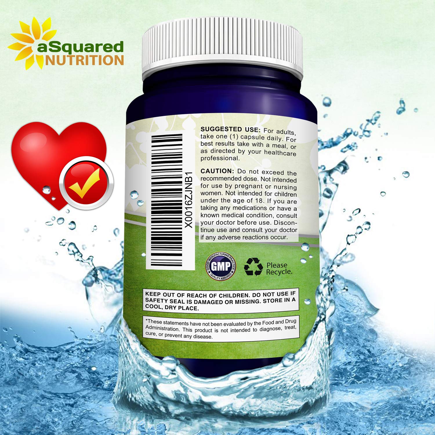 Ingredients label of aSquared Nutrition CoQ10 showing vegan capsule formula