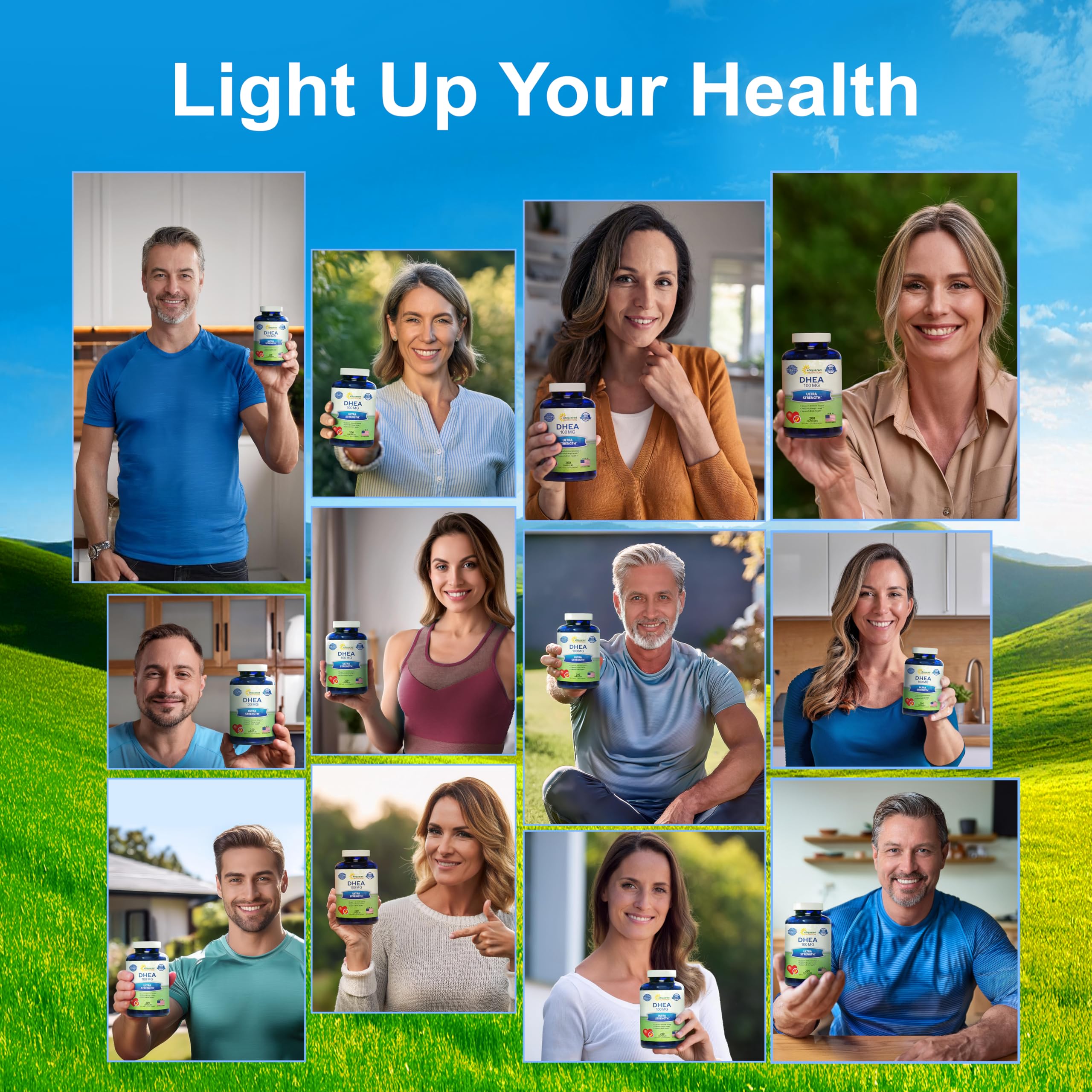 aSquared Nutrition DHEA 100mg at a desk for daily focus.