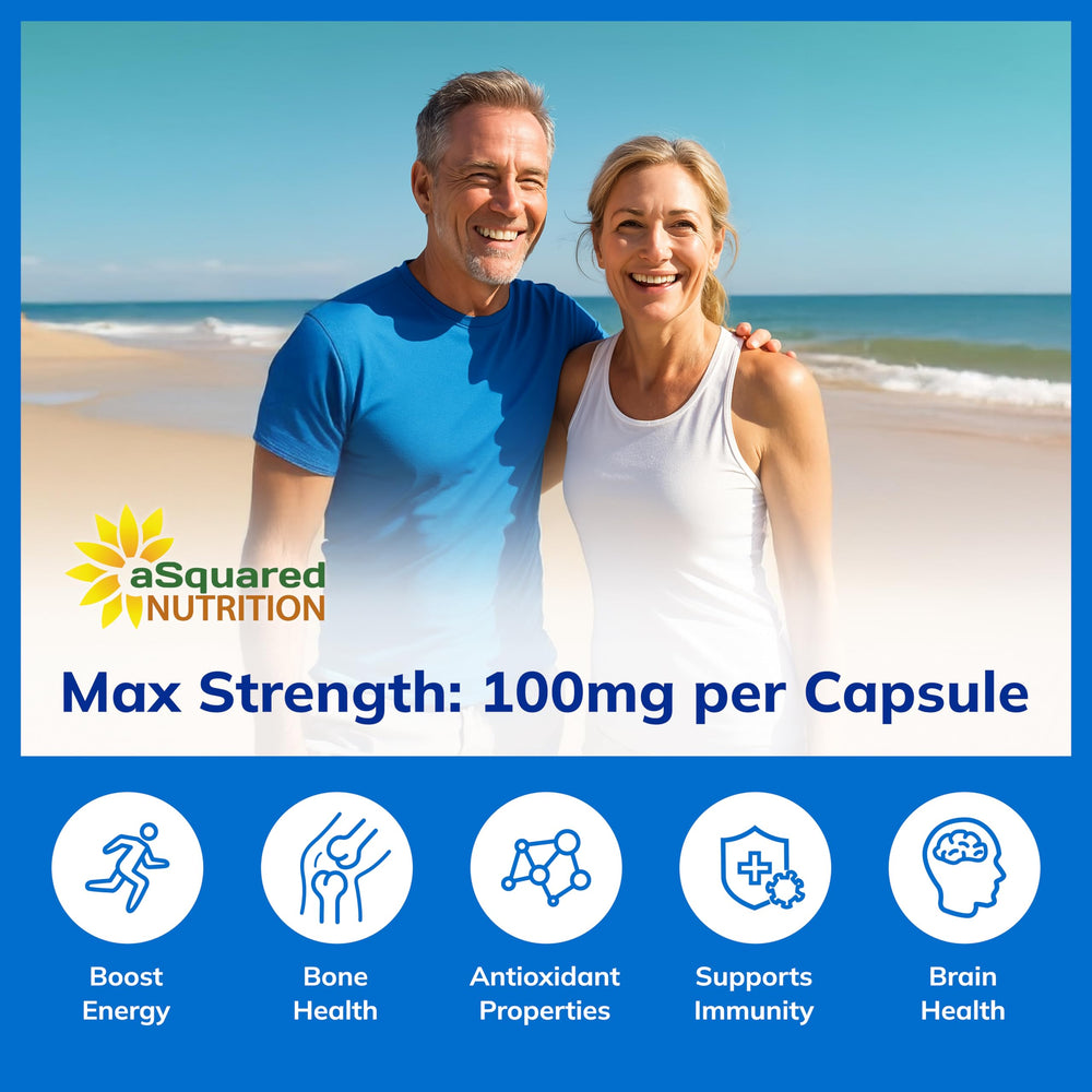 aSquared Nutrition DHEA 100mg bottle labeled non-GMO.