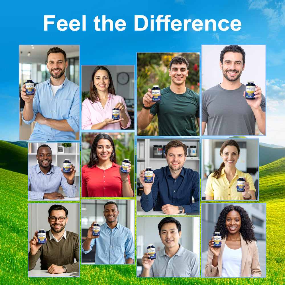 aSquared Nutrition Methylene Blue packaging—USA-made quality and third-party testing.
