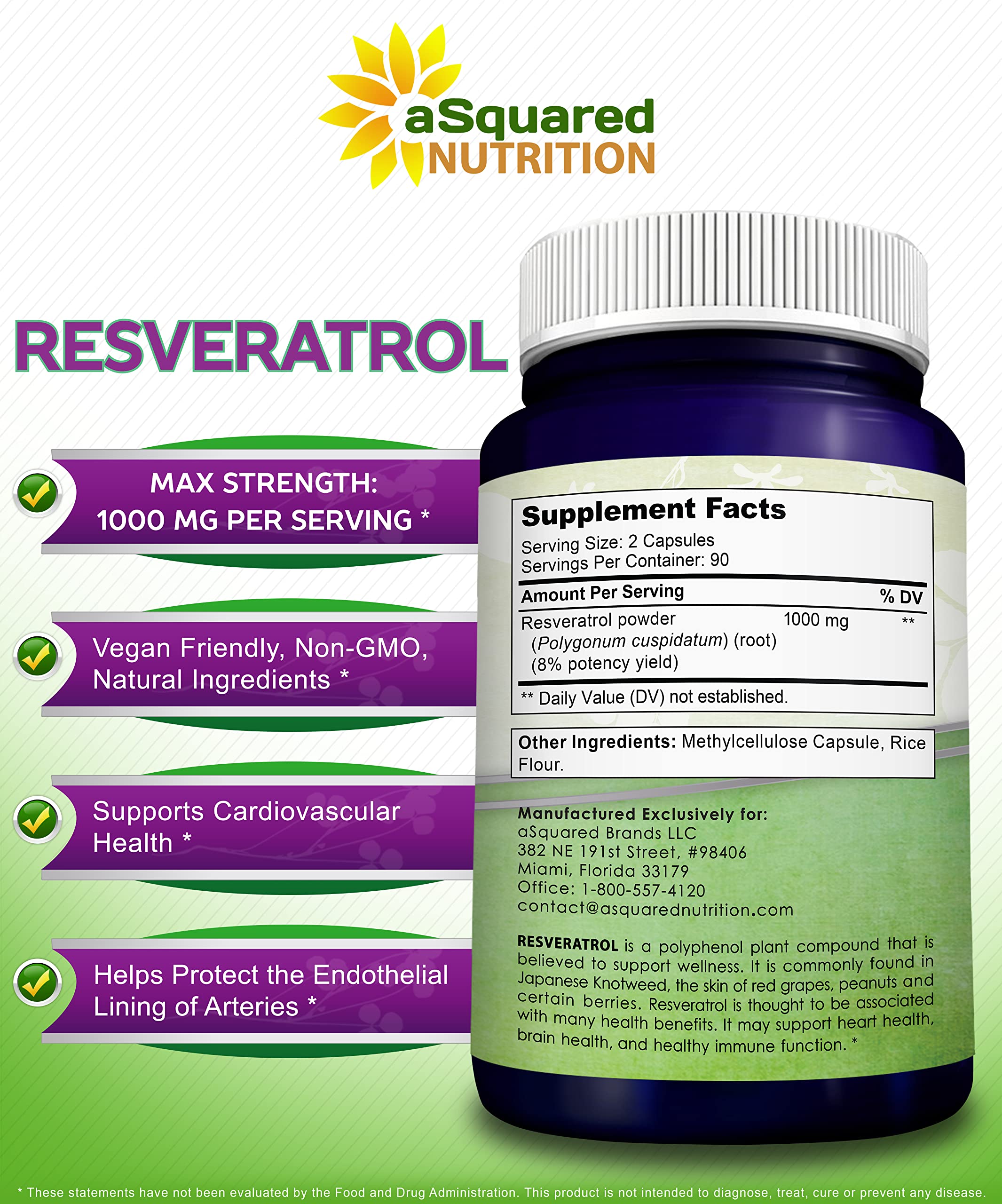 aSquared Nutrition resveratrol sources from grape skin and berries for polyphenol richness