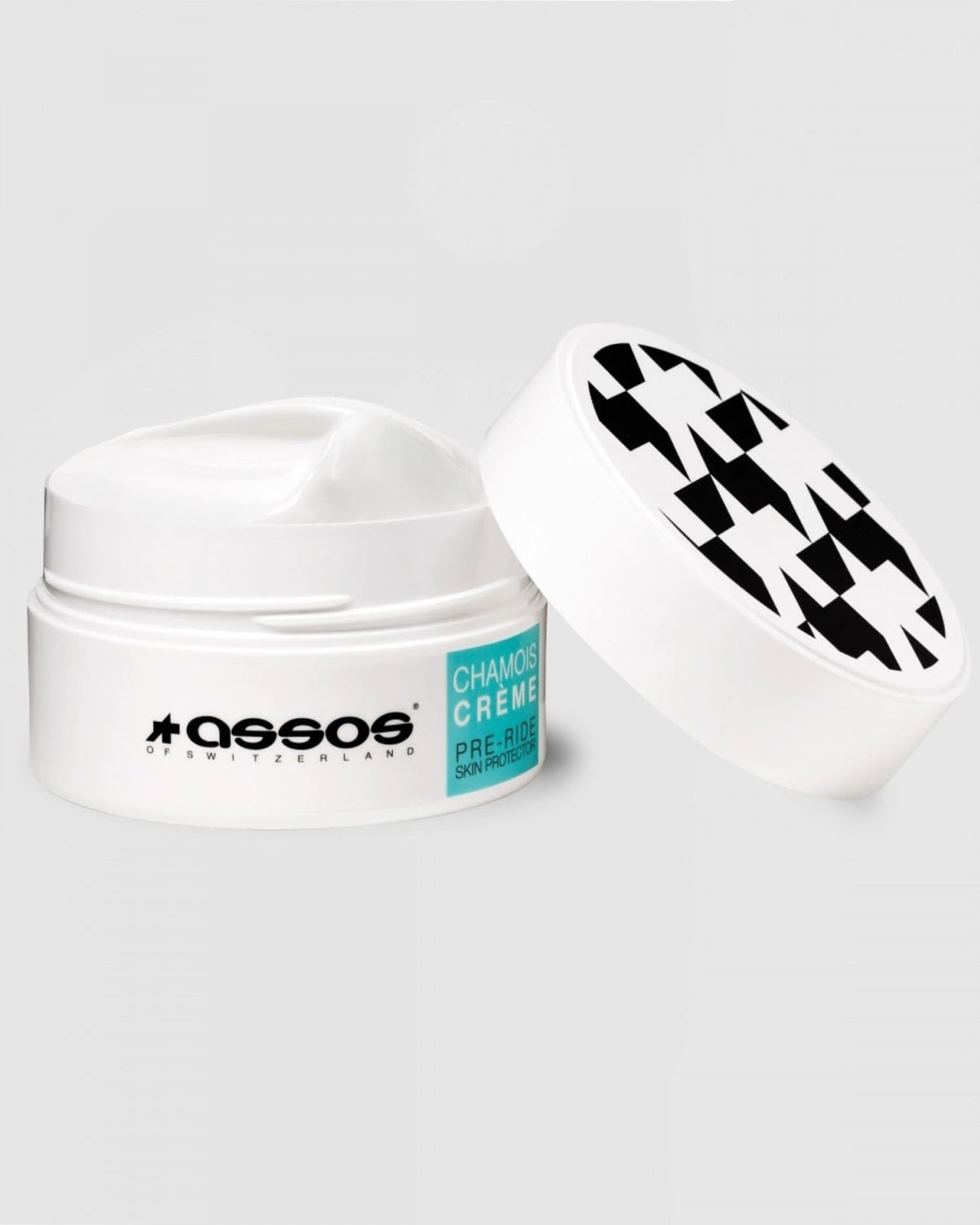 ASSOS Chamois Cream bottle pour for long rides, smooth glide.