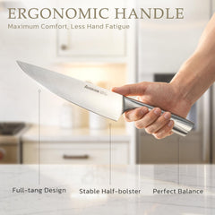 Astercook 7-inch Santoku knife excels at mincing vegetables.