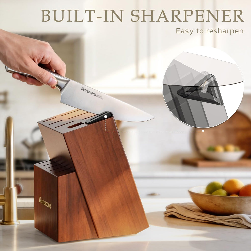 Astercook 8-inch serrated bread knife slices crusts smoothly.