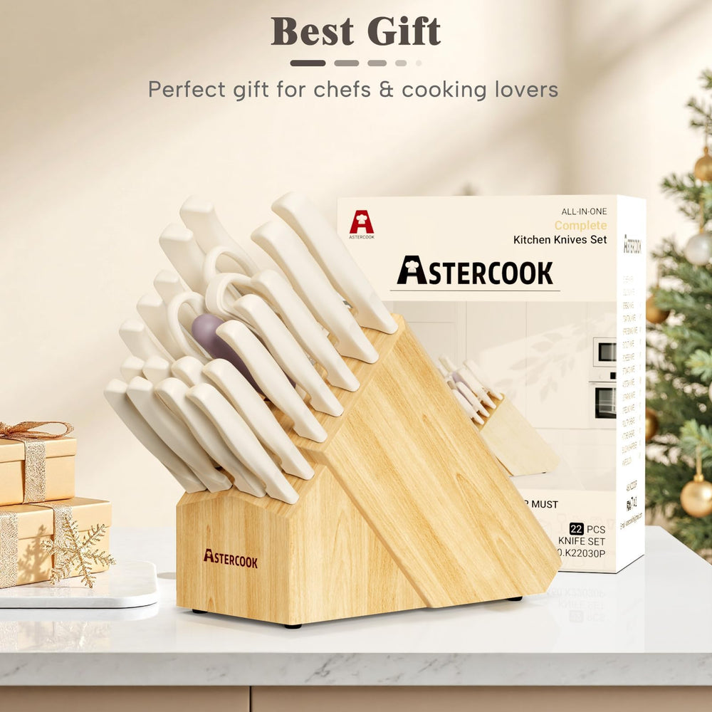 Astercook 8-inch chef knife supports versatile everyday prep.