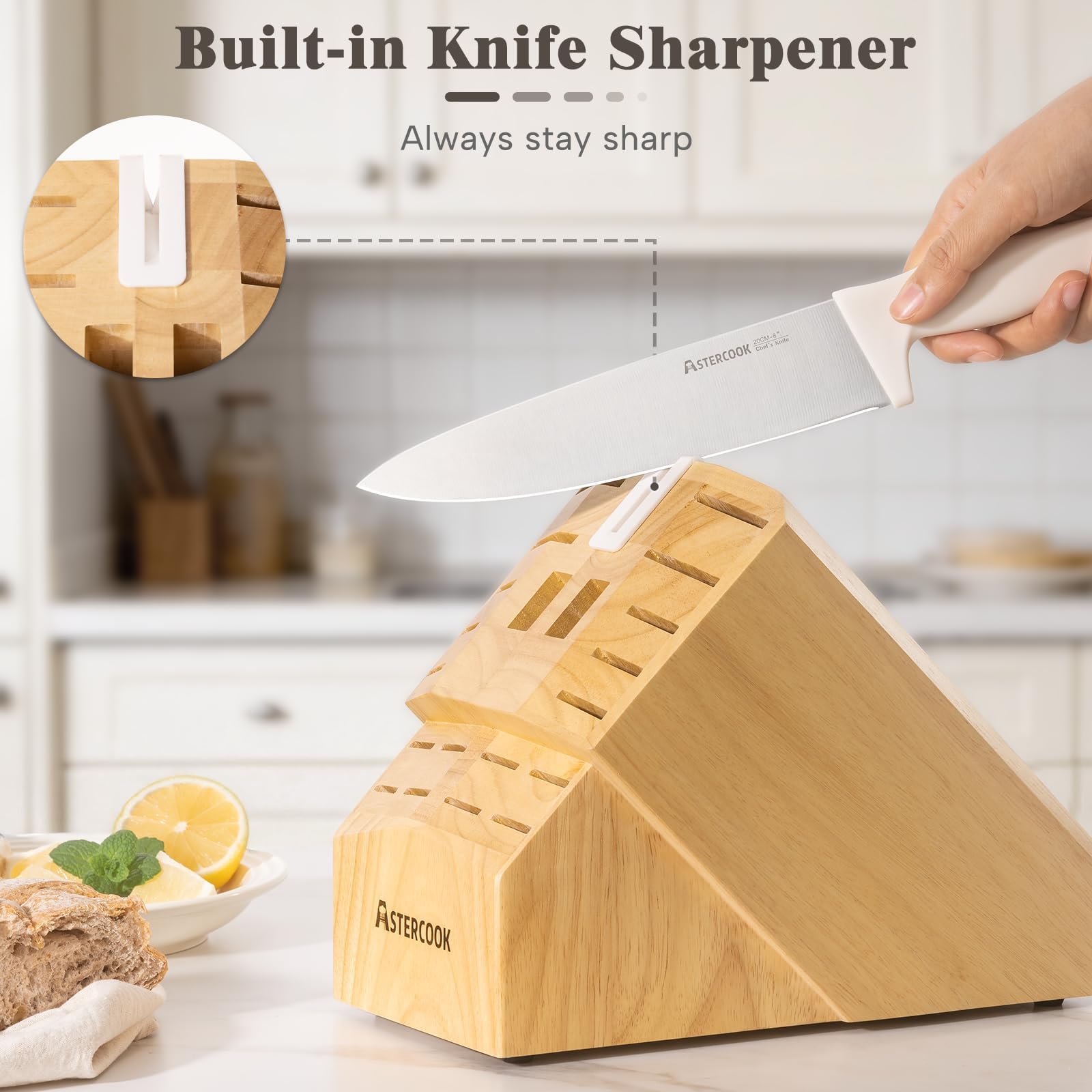 Astercook dishwasher-safe knives simplify cleaning after meals.