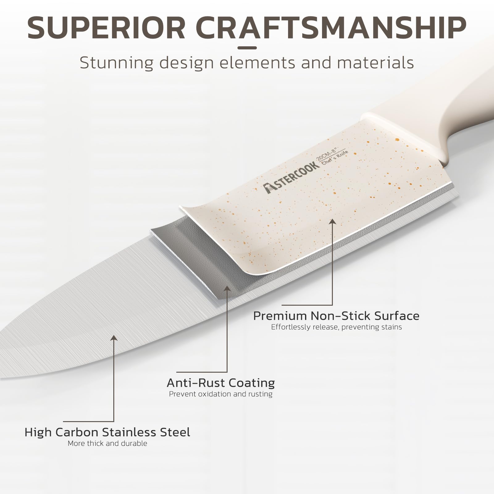 Astercook 3.5-inch paring knife for peeling and trimming