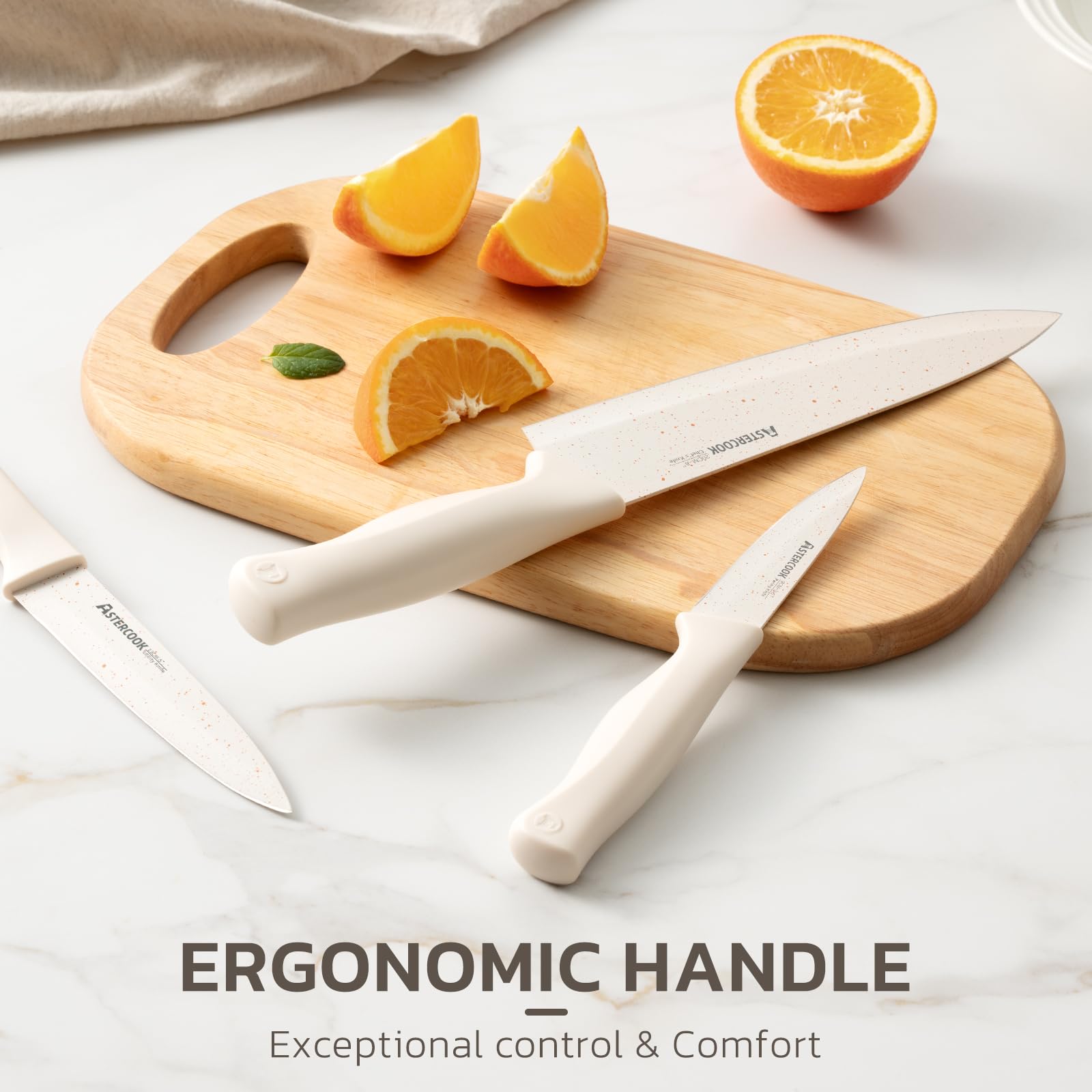 Astercook 4.5-inch serrated steak knives deliver clean cuts at the table