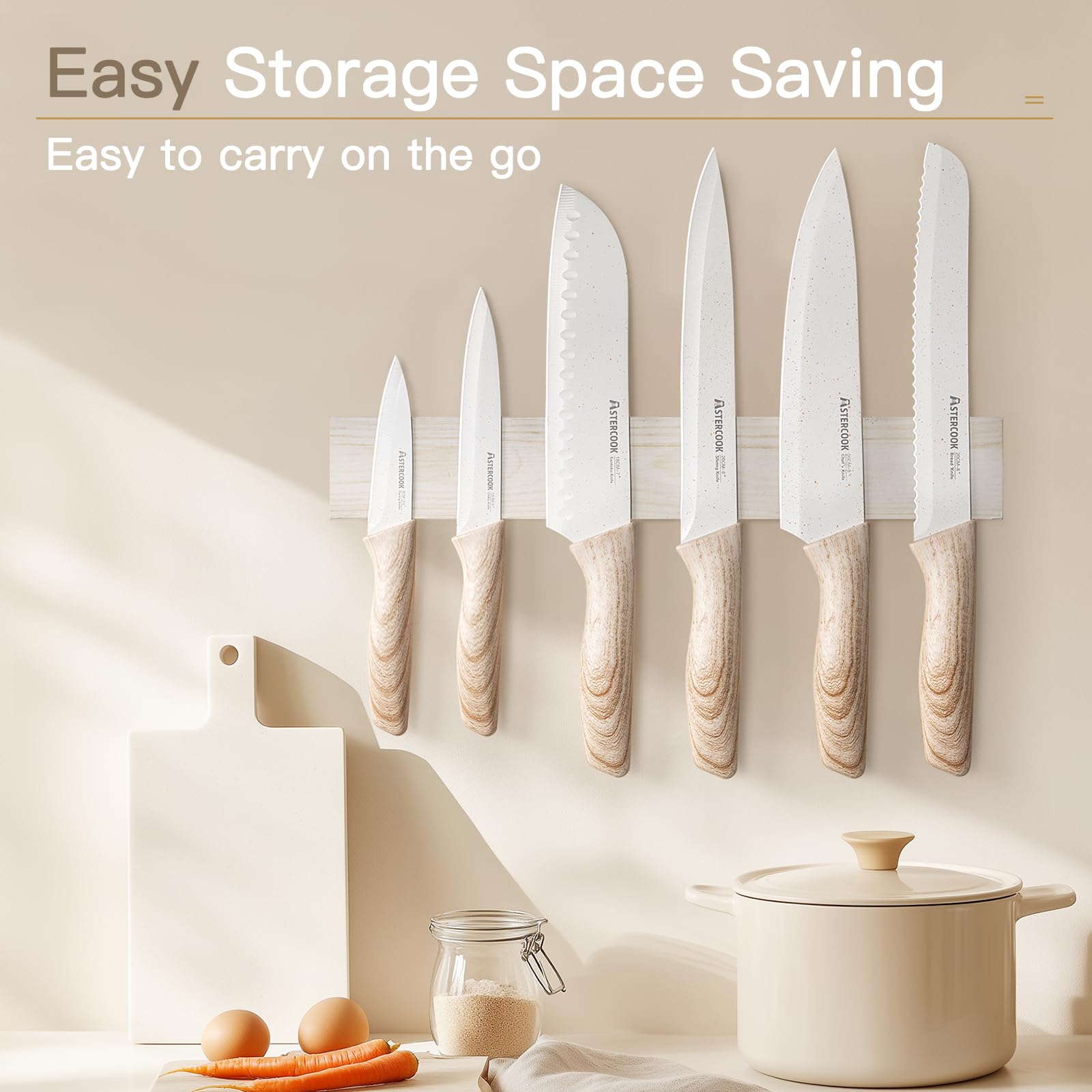Astercook knife set 7-inch santoku knife for versatile chopping and dicing