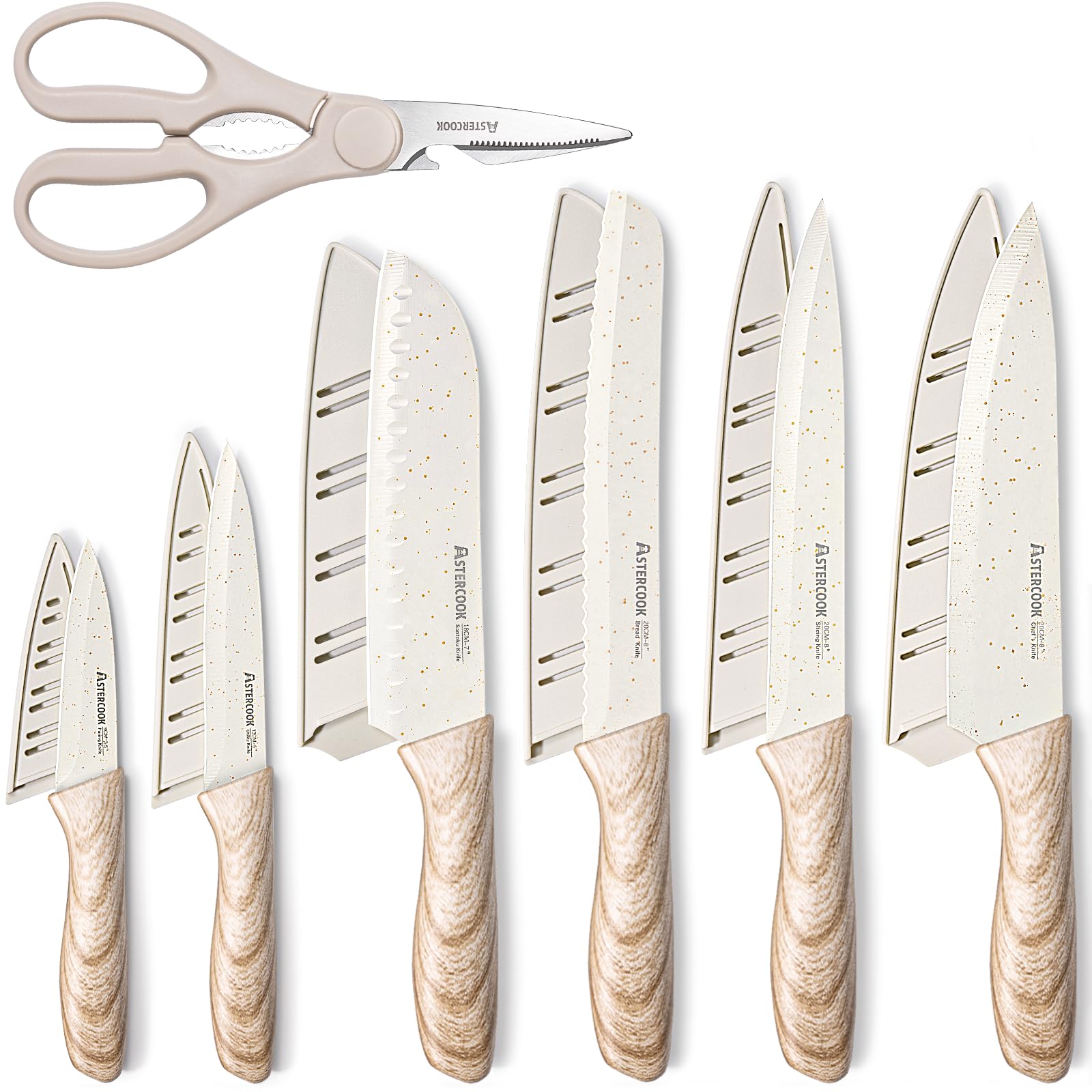 Astercook knife set 8-inch chef knife for precise kitchen prep and versatile use