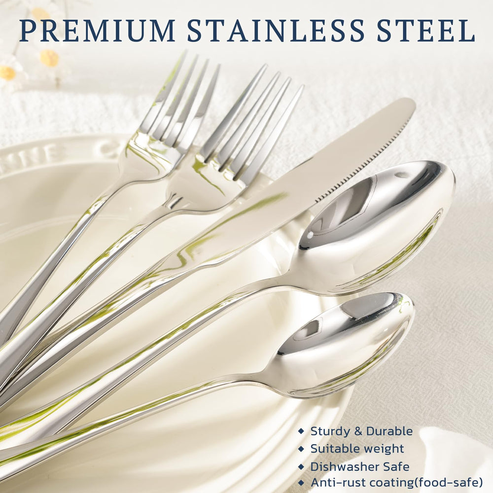 Astercook silverware design close-up highlights mirror polish and balanced weight